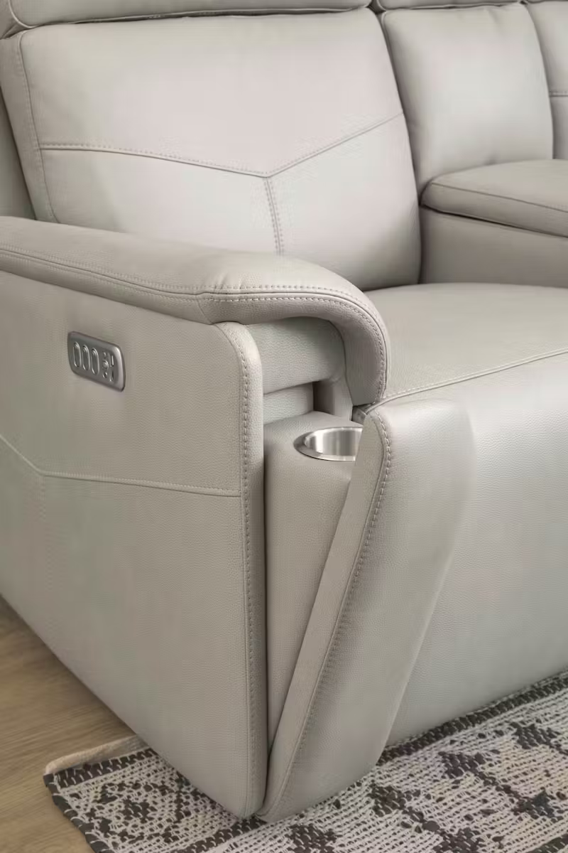 Flexsteel Furniture 1592-64P5-38601 Vernon Dove Grey Fabric Power Reclining Loveseat with Console, Power Headrests, Lumbar, Heat and Massage Flexsteel Furniture 1592-64P5-38601 Vernon Dove Grey Fabric Power Reclining Loveseat with Console, Power Headrests, Lumbar, Heat and Massage