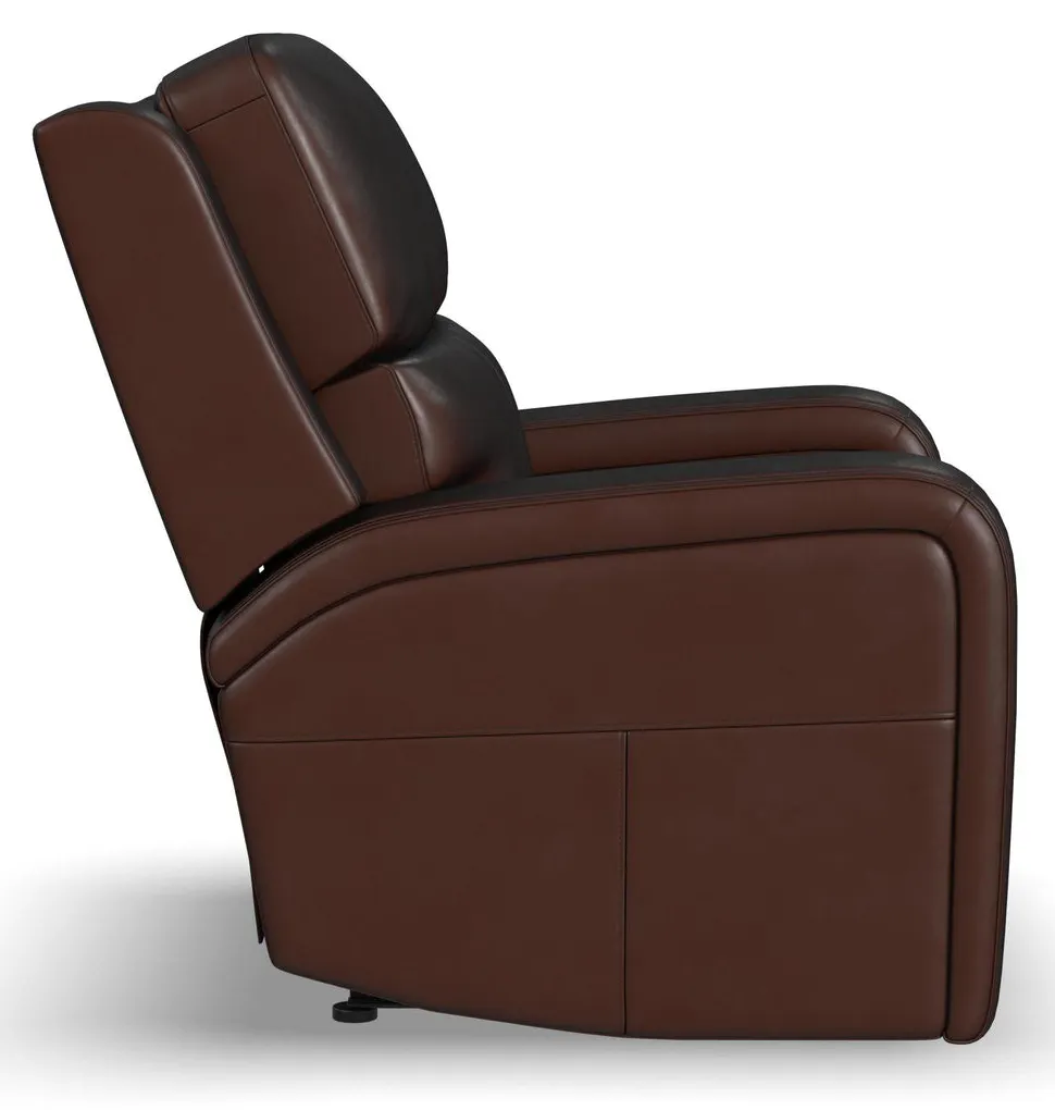 Flexsteel Furniture 1750-50P5-70570 Oasis Truffle Leather Power Recliner with Power Headrest, Lumbar, Heat and Massage Flexsteel Furniture 1750-50P5-70570 Oasis Truffle Leather Power Recliner with Power Headrest, Lumbar, Heat and Massage