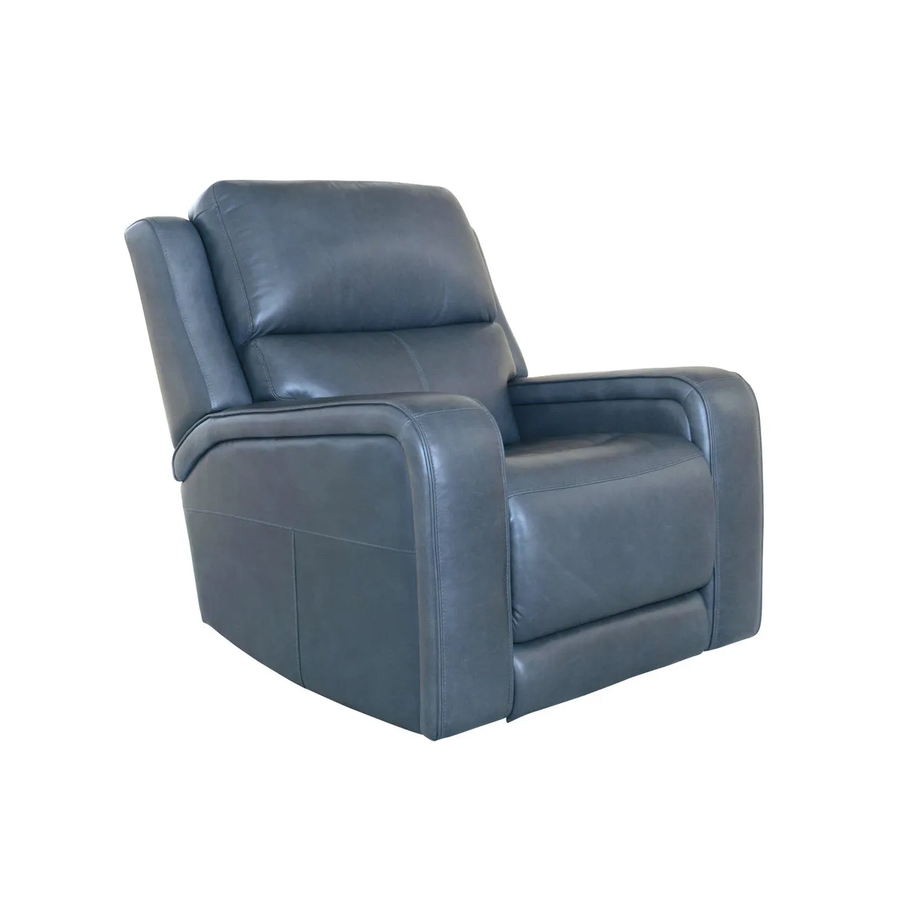 Flexsteel Furniture 1750-50P5-73440 Oasis Storm Leather Power Recliner with Power Headrest, Lumbar, Heat and Massage