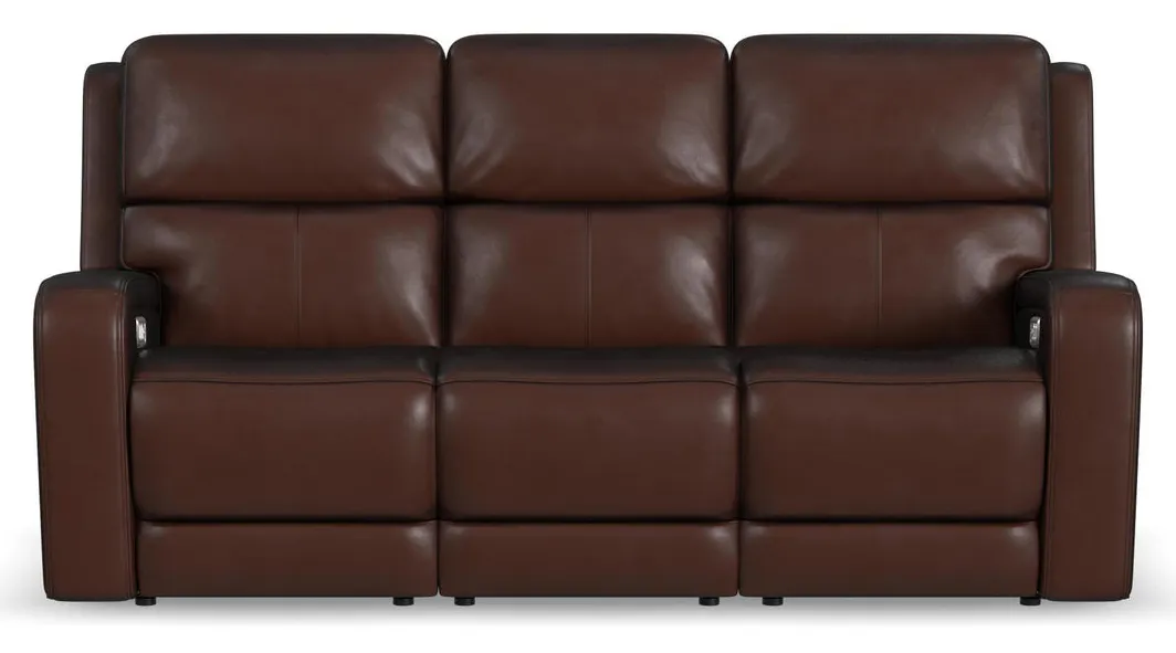 Flexsteel Furniture 1750-62P5-70570 Oasis Truffle Leather Power Reclining Sofa with Power Headrests, Lumbar, Heat and Massage Flexsteel Furniture 1750-62P5-70570 Oasis Truffle Leather Power Reclining Sofa with Power Headrests, Lumbar, Heat and Massage