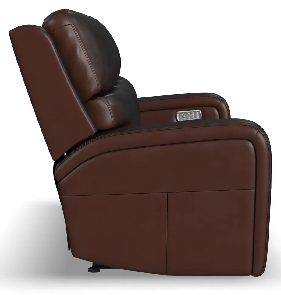 Flexsteel Furniture 1750-62P5-70570 Oasis Truffle Leather Power Reclining Sofa with Power Headrests, Lumbar, Heat and Massage Flexsteel Furniture 1750-62P5-70570 Oasis Truffle Leather Power Reclining Sofa with Power Headrests, Lumbar, Heat and Massage