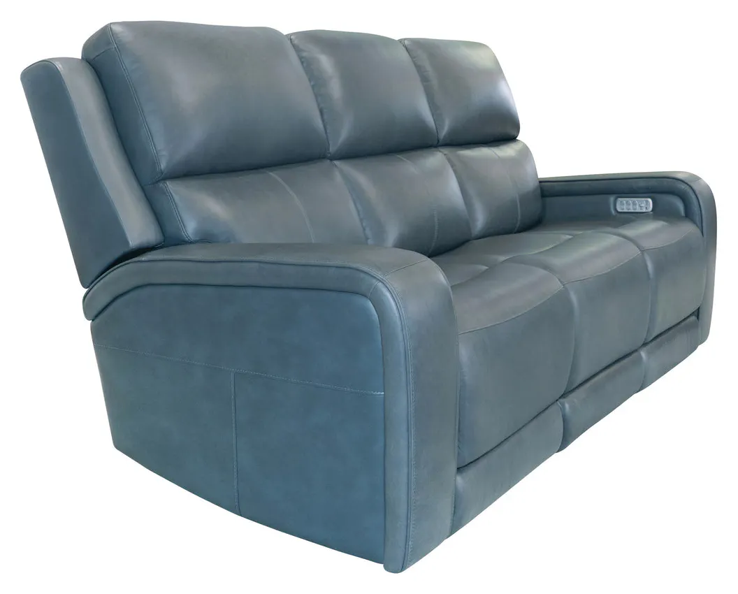 Flexsteel Furniture 1750-62P5-73440 Oasis Storm Leather Power Reclining Sofa with Power Headrests, Lumbar, Heat and Massage Flexsteel Furniture 1750-62P5-73440 Oasis Storm Leather Power Reclining Sofa with Power Headrests, Lumbar, Heat and Massage