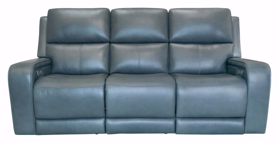 Flexsteel Furniture 1750-62P5-73440 Oasis Storm Leather Power Reclining Sofa with Power Headrests, Lumbar, Heat and Massage Flexsteel Furniture 1750-62P5-73440 Oasis Storm Leather Power Reclining Sofa with Power Headrests, Lumbar, Heat and Massage