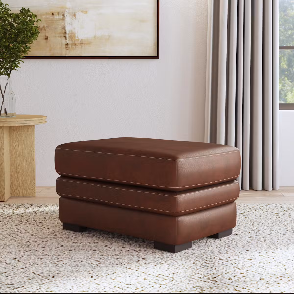 Flexsteel Furniture 1825-08-90772 David Pecan Leather Ottoman Flexsteel Furniture 1825-08-90772 David Pecan Leather Ottoman