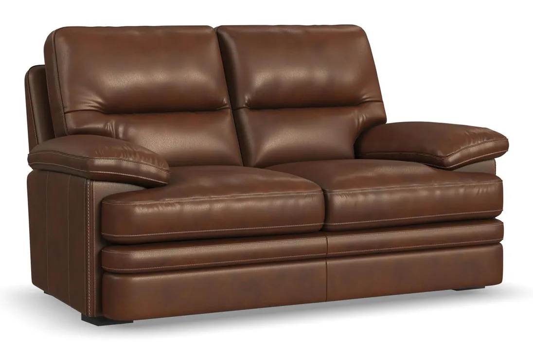 Flexsteel Furniture 1825-20-90772 David Pecan Leather Loveseat Flexsteel Furniture 1825-20-90772 David Pecan Leather Loveseat