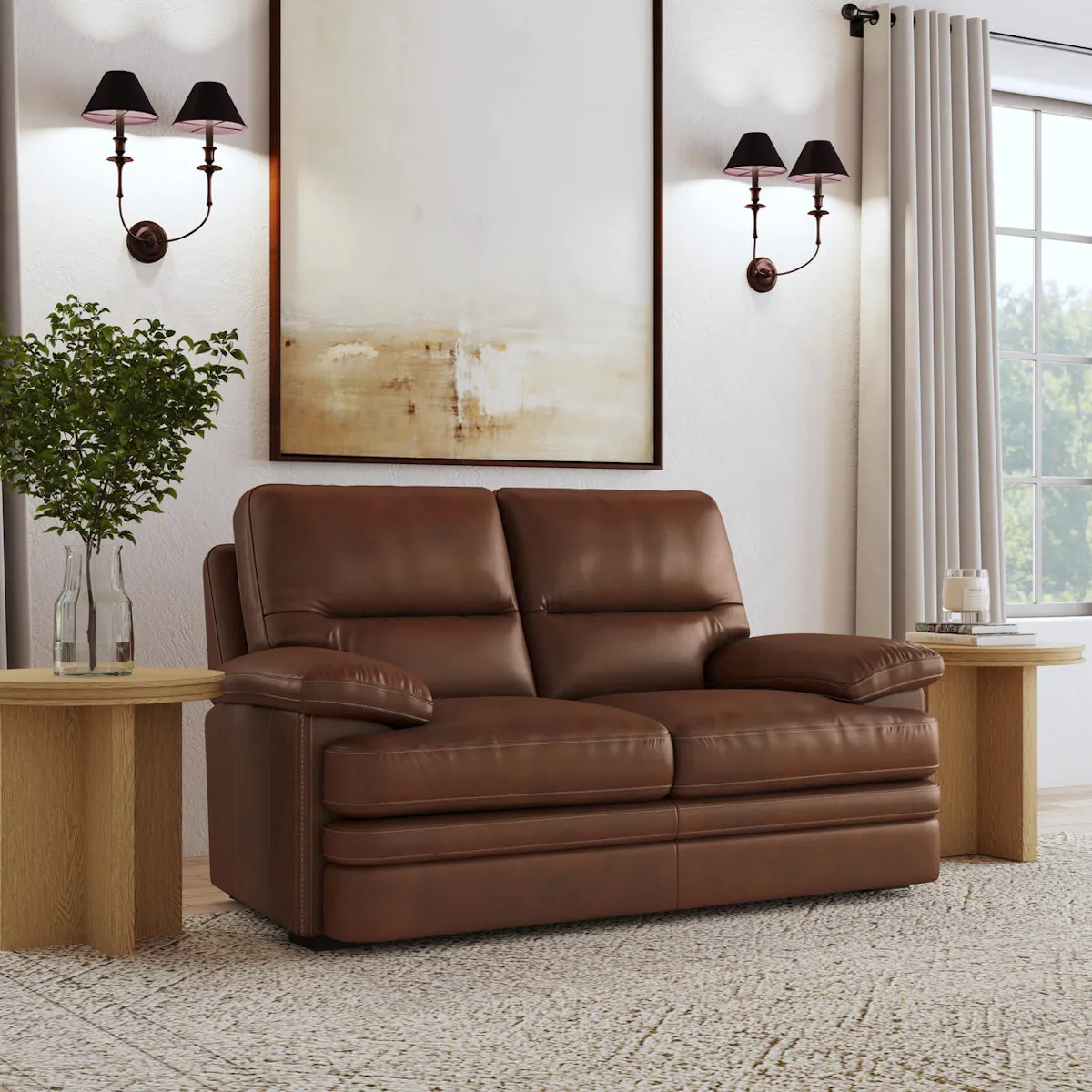 Flexsteel Furniture 1825-20-90772 David Pecan Leather Loveseat Flexsteel Furniture 1825-20-90772 David Pecan Leather Loveseat