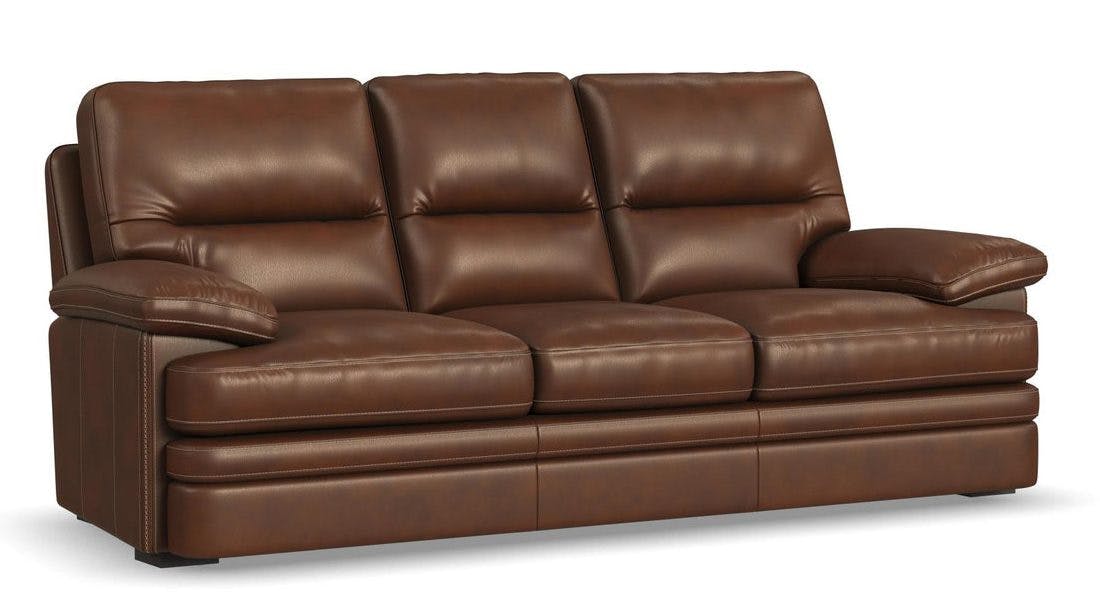 Flexsteel Furniture 1825-31-90772 David Pecan Leather Sofa