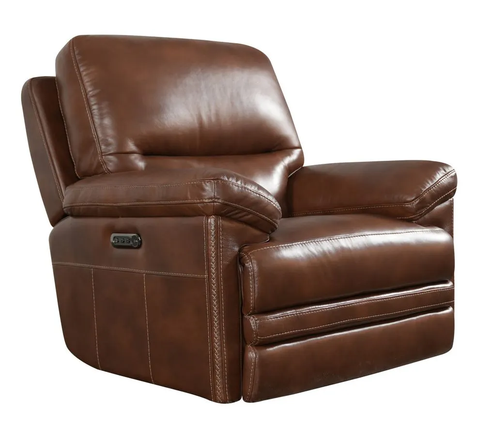 Flexsteel Furniture 1825-54PH-90772 David Pecan Leather Power Gliding Recliner with Power Headrest and Lumbar