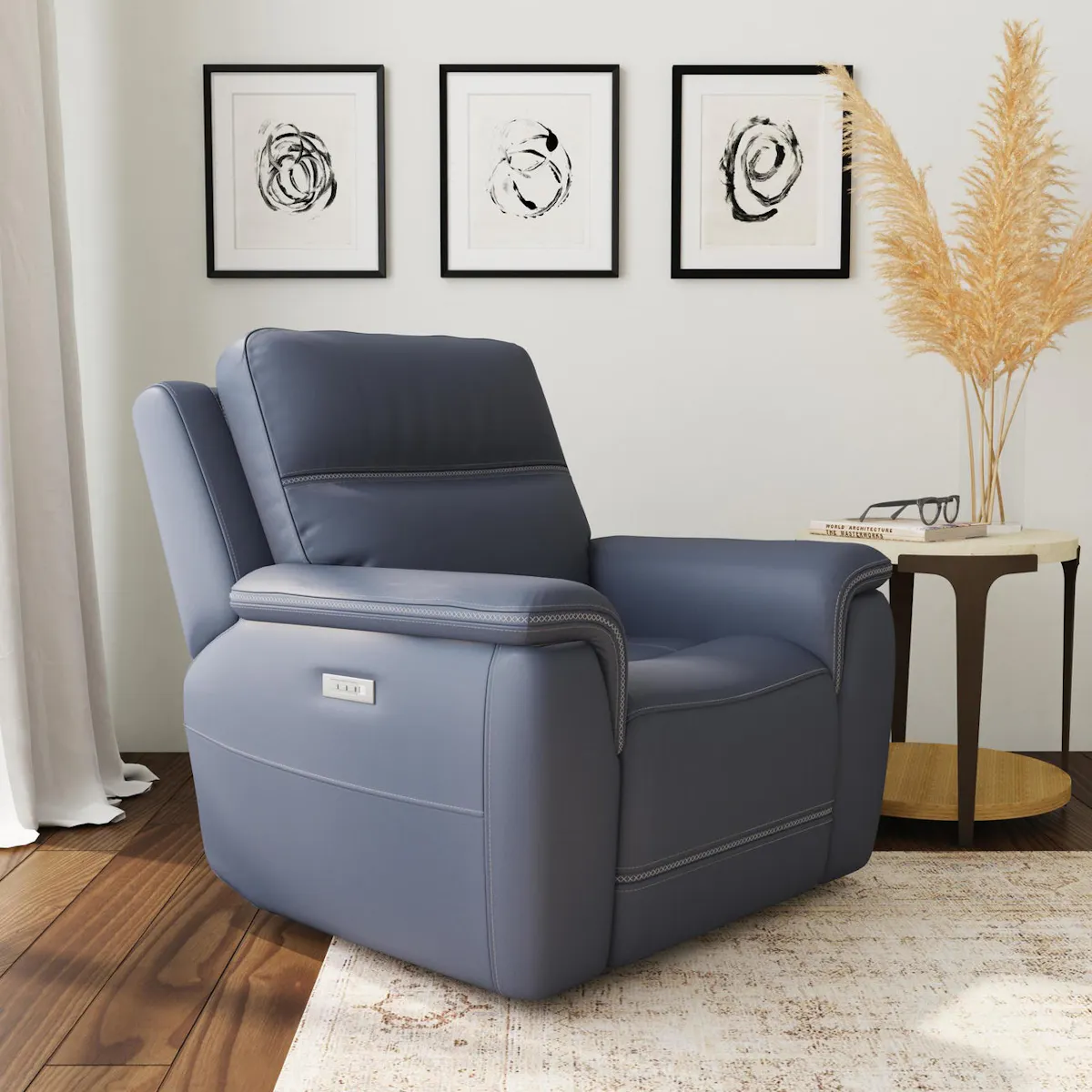 Flexsteel Furniture 1845-50PH-00942 Sawyer Marine Leather Power Recliner with Power Headrest and Lumbar Flexsteel Furniture 1845-50PH-00942 Sawyer Marine Leather Power Recliner with Power Headrest and Lumbar