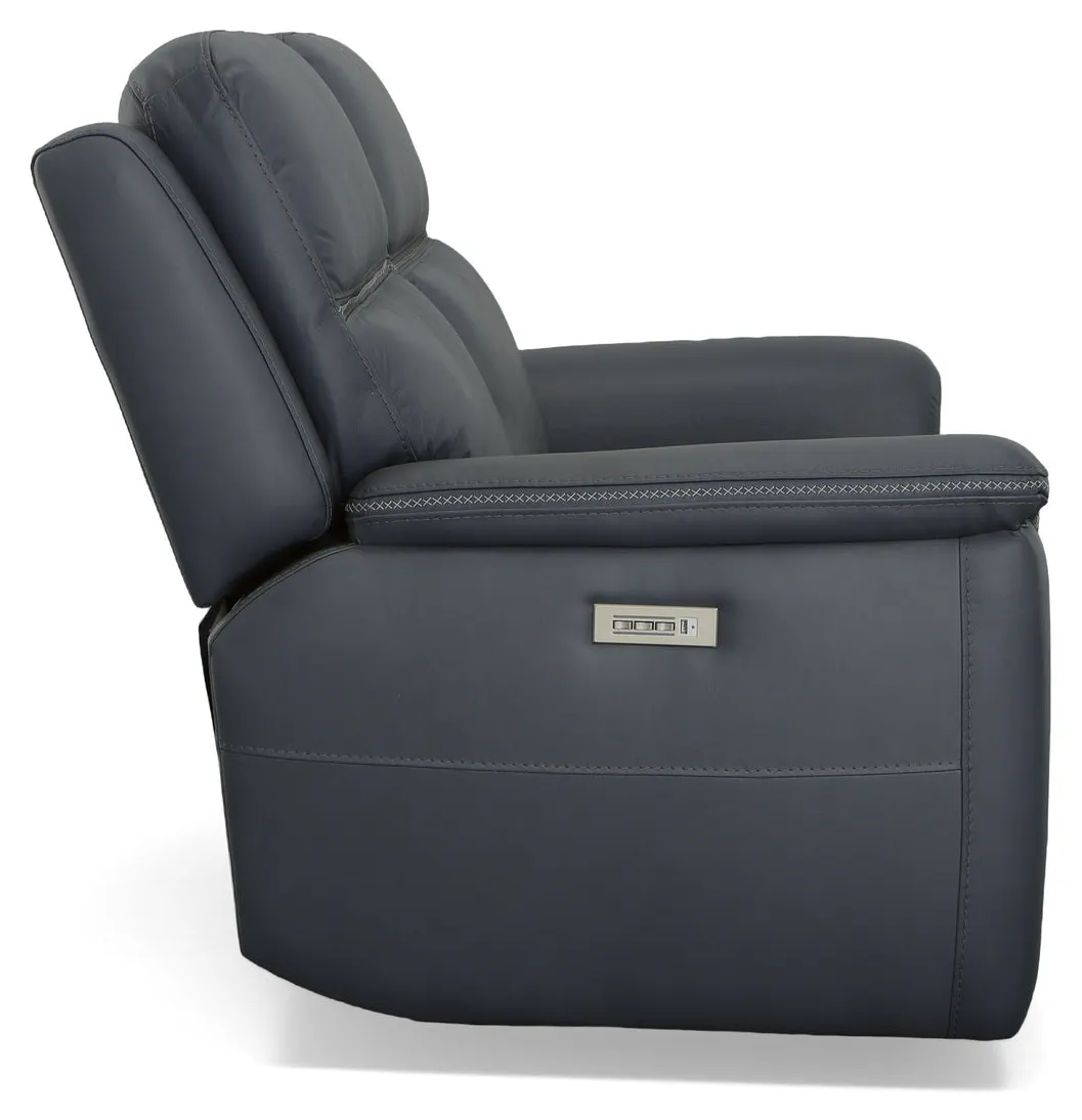 Flexsteel Furniture 1845-60PH-00942 Sawyer Marine Leather Power Reclining Loveseat with Power Headrests and Lumbar Flexsteel Furniture 1845-60PH-00942 Sawyer Marine Leather Power Reclining Loveseat with Power Headrests and Lumbar