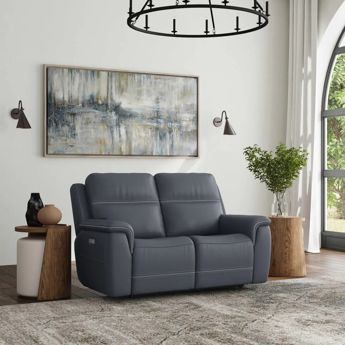 Flexsteel Furniture 1845-60PH-00942 Sawyer Marine Leather Power Reclining Loveseat with Power Headrests and Lumbar Flexsteel Furniture 1845-60PH-00942 Sawyer Marine Leather Power Reclining Loveseat with Power Headrests and Lumbar