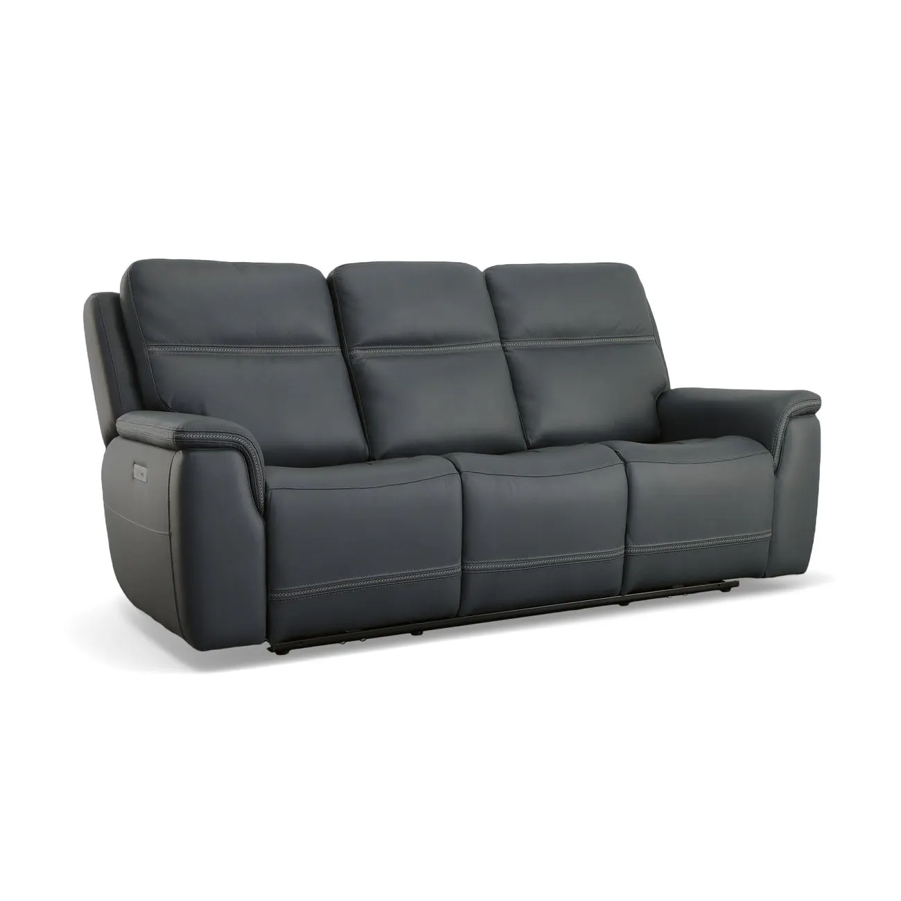 Flexsteel Furniture 1845-62PH-00942 Sawyer Marine Leather Power Reclining Sofa with Power Headrests and Lumbar