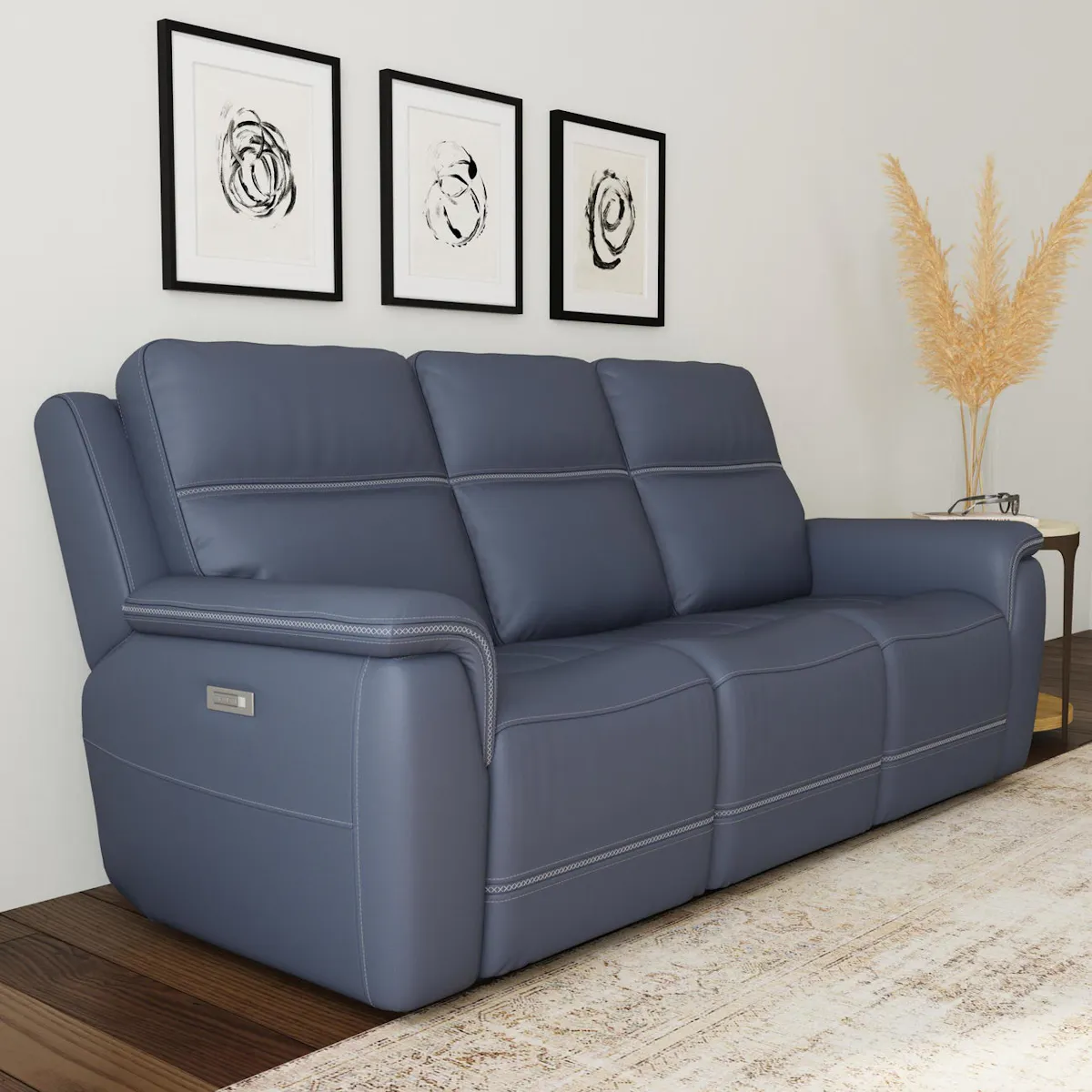 Flexsteel Furniture 1845-62PH-00942 Sawyer Marine Leather Power Reclining Sofa with Power Headrests and Lumbar Flexsteel Furniture 1845-62PH-00942 Sawyer Marine Leather Power Reclining Sofa with Power Headrests and Lumbar