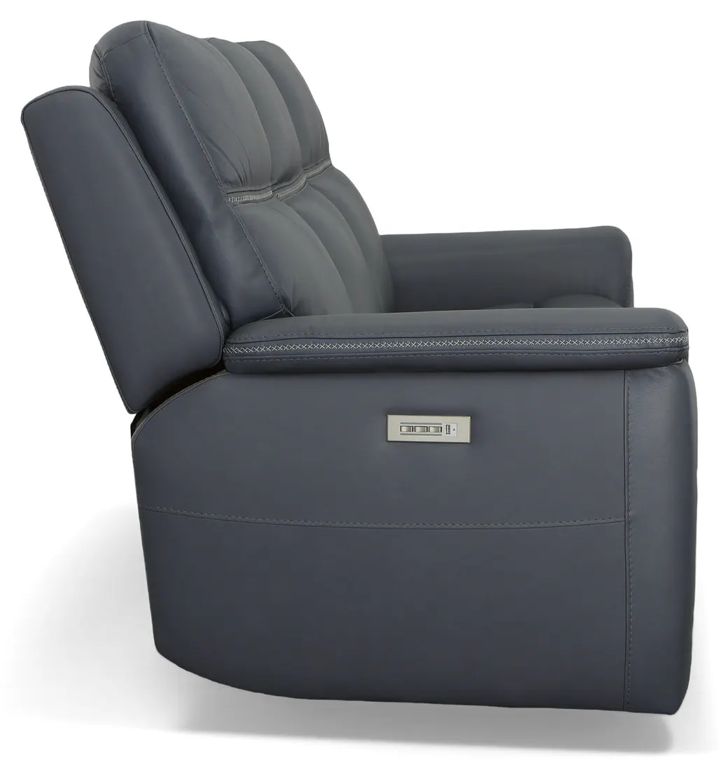 Flexsteel Furniture 1845-62PH-00942 Sawyer Marine Leather Power Reclining Sofa with Power Headrests and Lumbar Flexsteel Furniture 1845-62PH-00942 Sawyer Marine Leather Power Reclining Sofa with Power Headrests and Lumbar