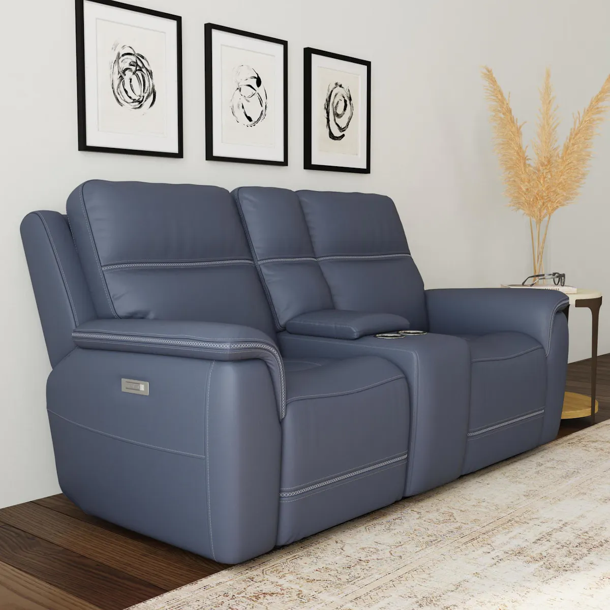 Flexsteel Furniture 1845-64PH-00942 Sawyer Marine Leather Pwr Recl Loveseat with Console, Power Headrests and Lumbar Flexsteel Furniture 1845-64PH-00942 Sawyer Marine Leather Pwr Recl Loveseat with Console, Power Headrests and Lumbar