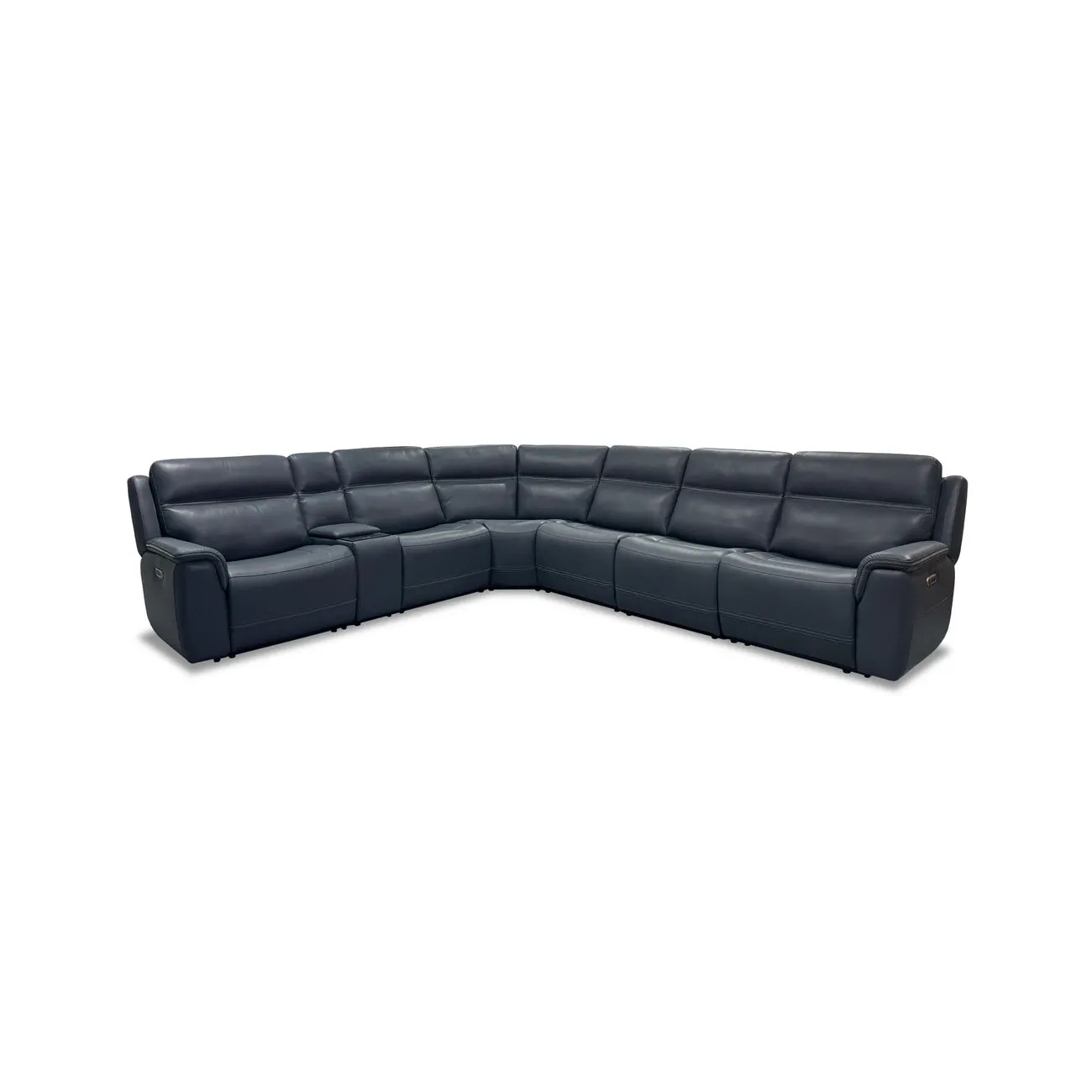 Flexsteel Furniture 1845-SECTPH Sawyer Leather Power Reclining Sectional with Power Headrests and Lumbar