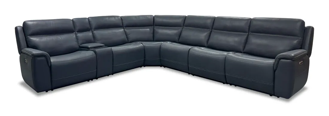 Flexsteel Furniture 1845-SECTPH Sawyer Leather Power Reclining Sectional with Power Headrests and Lumbar Flexsteel Furniture 1845-SECTPH Sawyer Leather Power Reclining Sectional with Power Headrests and Lumbar