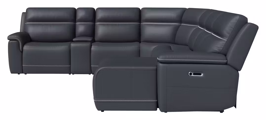 Flexsteel Furniture 1845-SECTPH Sawyer Leather Power Reclining Sectional with Power Headrests and Lumbar Flexsteel Furniture 1845-SECTPH Sawyer Leather Power Reclining Sectional with Power Headrests and Lumbar