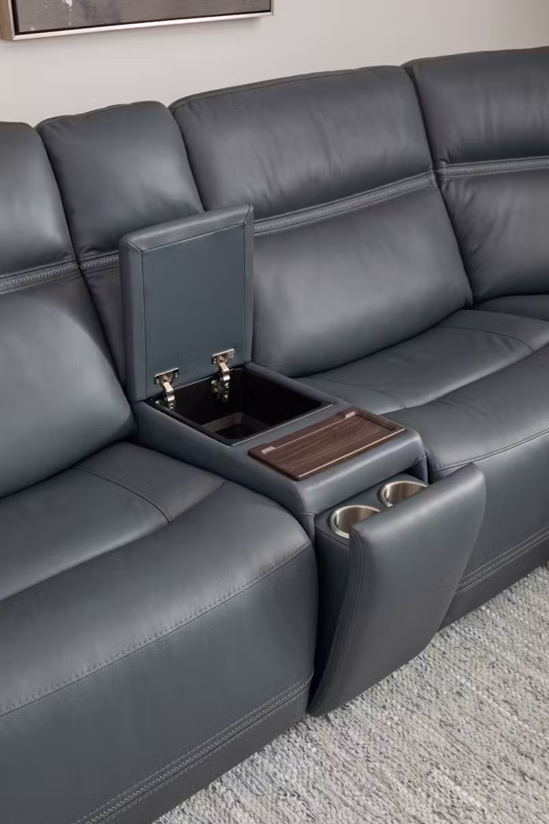 Flexsteel Furniture 1845-SECTPH Sawyer Leather Power Reclining Sectional with Power Headrests and Lumbar Flexsteel Furniture 1845-SECTPH Sawyer Leather Power Reclining Sectional with Power Headrests and Lumbar