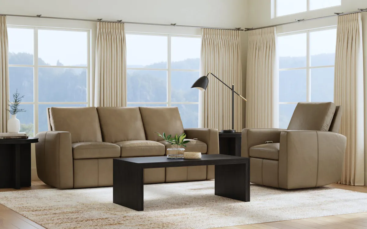 Flexsteel Furniture 1865-50P-73401 Aria Fawn Leather Power Recliner Flexsteel Furniture 1865-50P-73401 Aria Fawn Leather Power Recliner