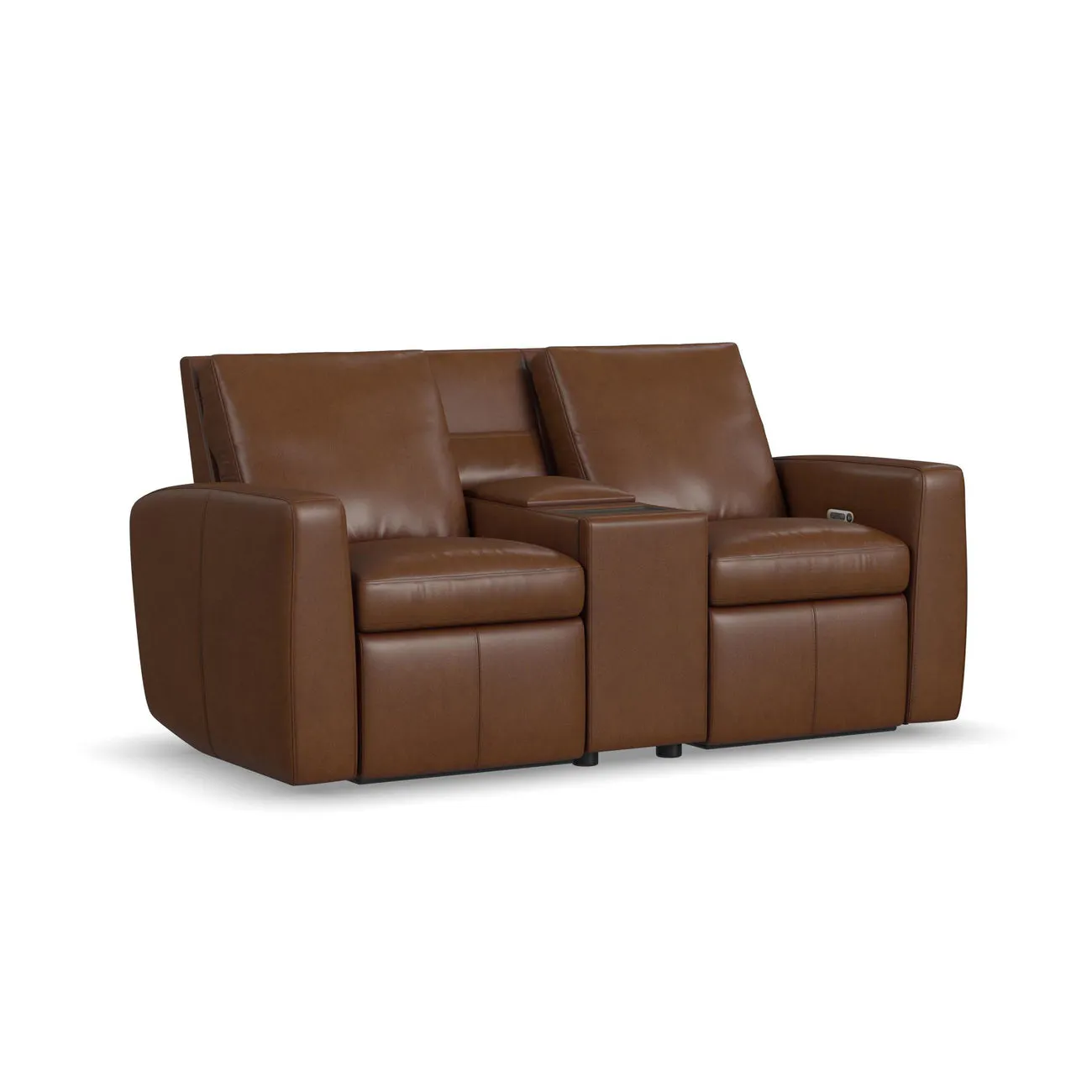 Flexsteel Furniture 1865-604P-73472 Aria Sedona Leather Power Reclining Loveseat with Console