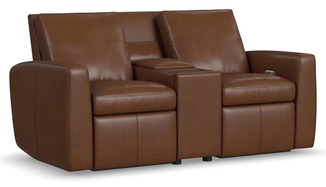 Flexsteel Furniture 1865-604P-73472 Aria Sedona Leather Power Reclining Loveseat with Console Flexsteel Furniture 1865-604P-73472 Aria Sedona Leather Power Reclining Loveseat with Console