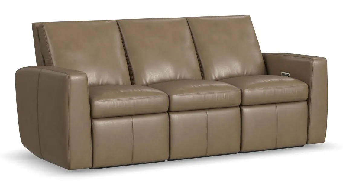Flexsteel Furniture 1865-62P-73401 Aria Fawn Leather Power Reclining Sofa Flexsteel Furniture 1865-62P-73401 Aria Fawn Leather Power Reclining Sofa