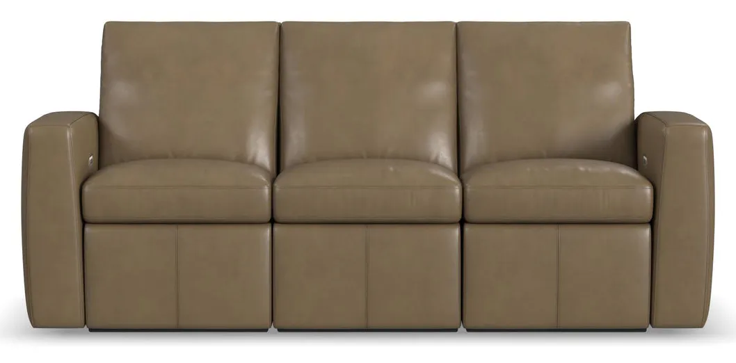 Flexsteel Furniture 1865-62P-73401 Aria Fawn Leather Power Reclining Sofa Flexsteel Furniture 1865-62P-73401 Aria Fawn Leather Power Reclining Sofa