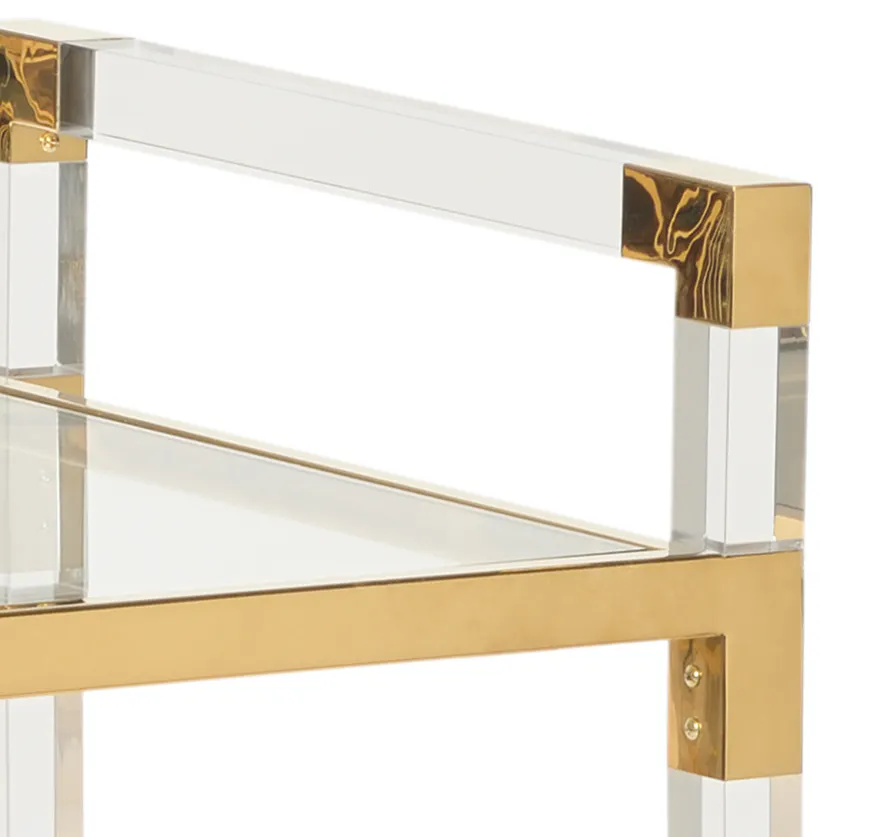 Chelsea House 383848 Acrylic Bar Cart Brass Chelsea House 383848 Acrylic Bar Cart Brass