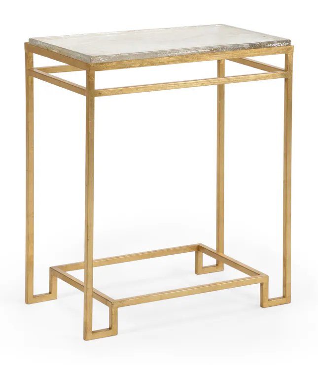 Chelsea House 384315 Seed Glass Side Table Gold Chelsea House 384315 Seed Glass Side Table Gold