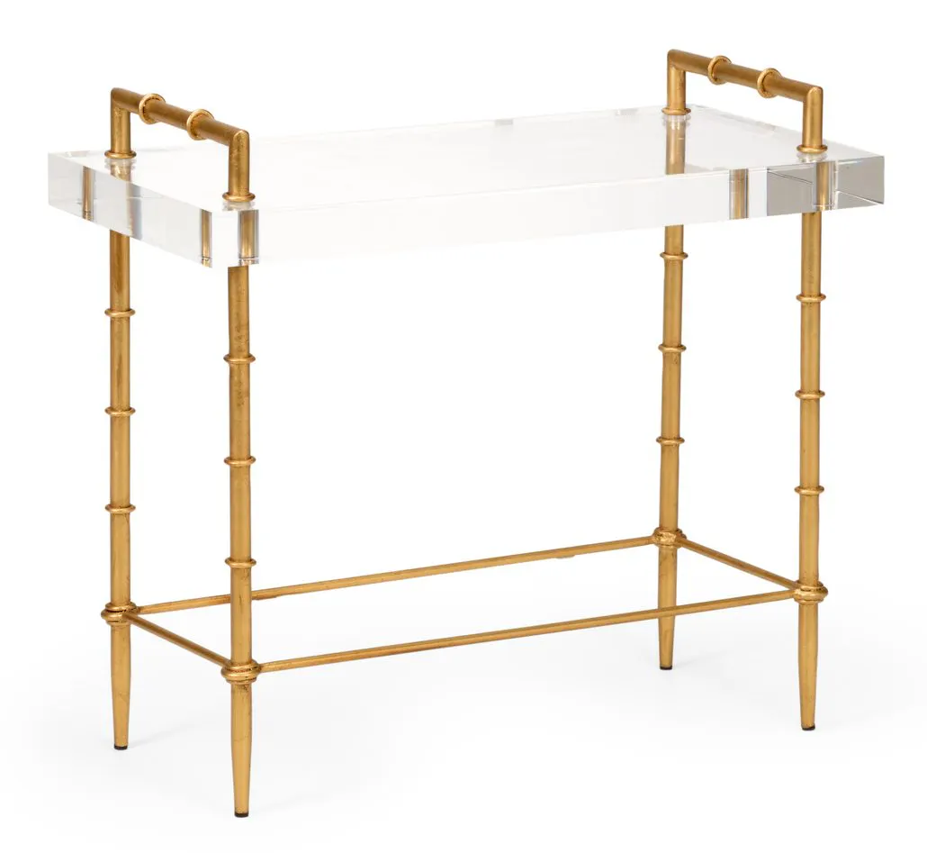 Chelsea House 384365 Acrylic Bamboo Side Table