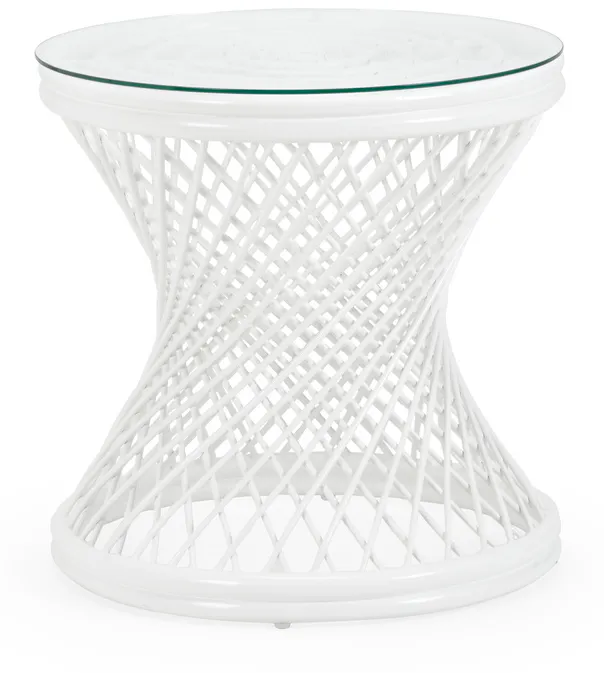 Chelsea House 384589 Rattan Side Table White Chelsea House 384589 Rattan Side Table White