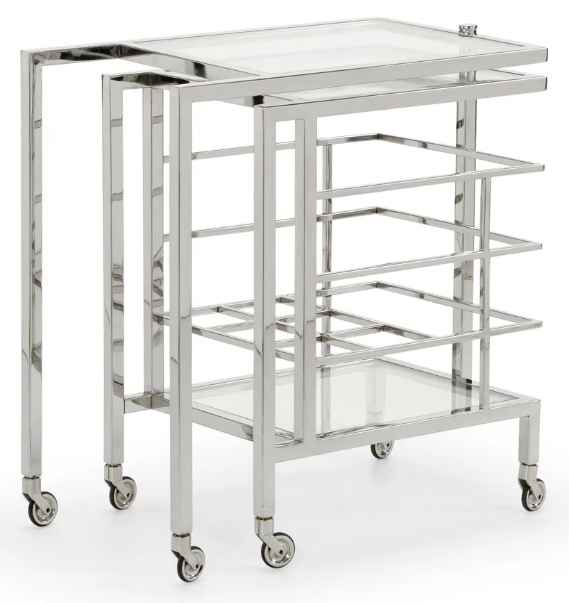 Chelsea House 384786 Rankin Bar Cart Nickel Chelsea House 384786 Rankin Bar Cart Nickel