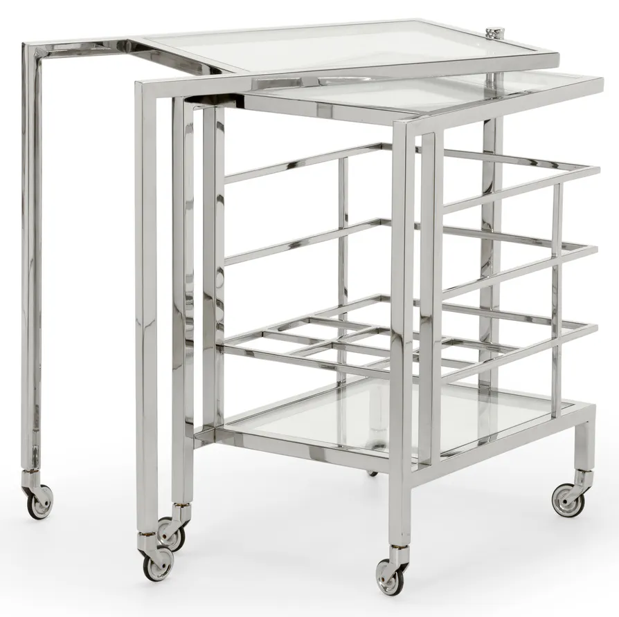 Chelsea House 384786 Rankin Bar Cart Nickel Chelsea House 384786 Rankin Bar Cart Nickel