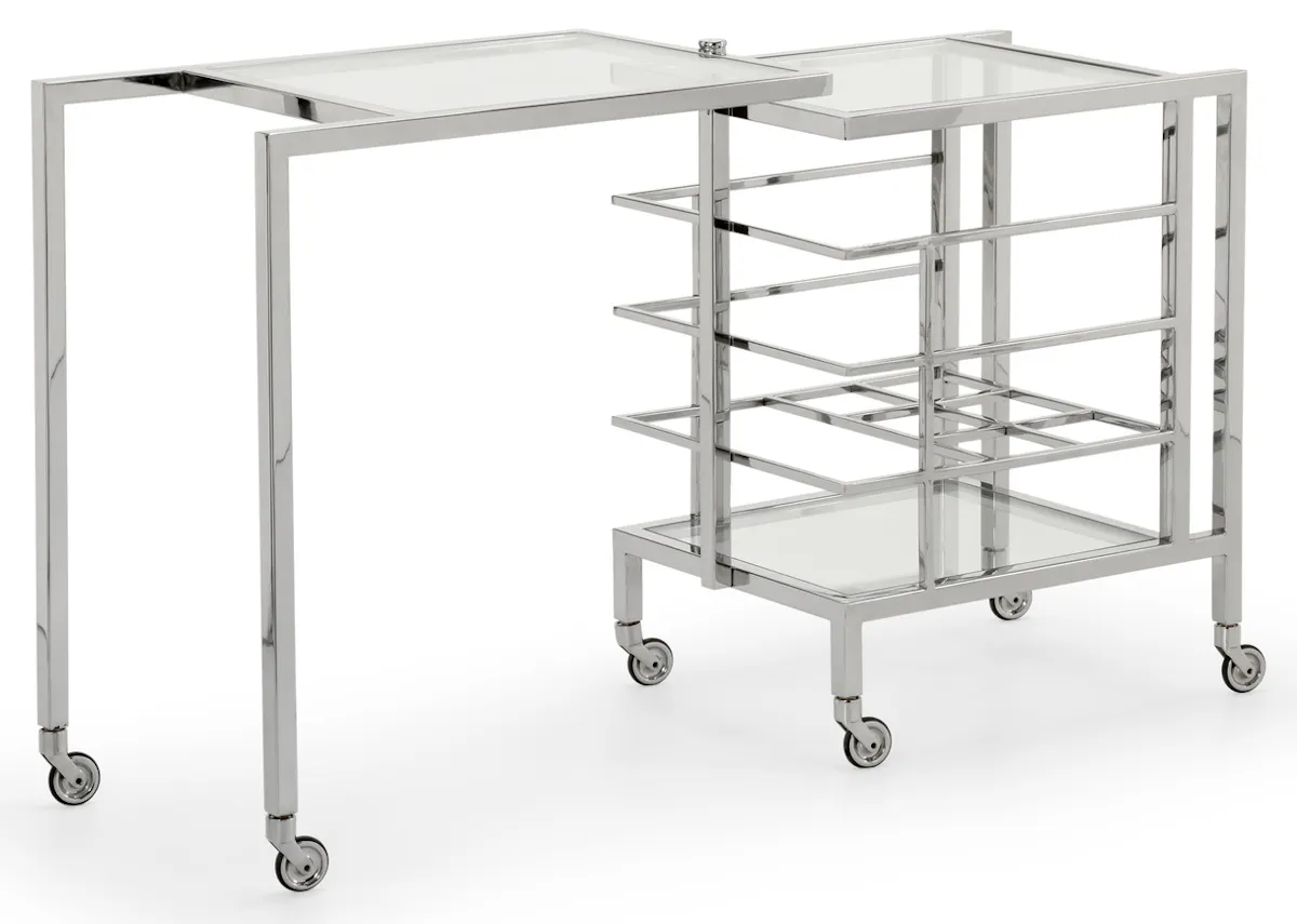 Chelsea House 384786 Rankin Bar Cart Nickel Chelsea House 384786 Rankin Bar Cart Nickel