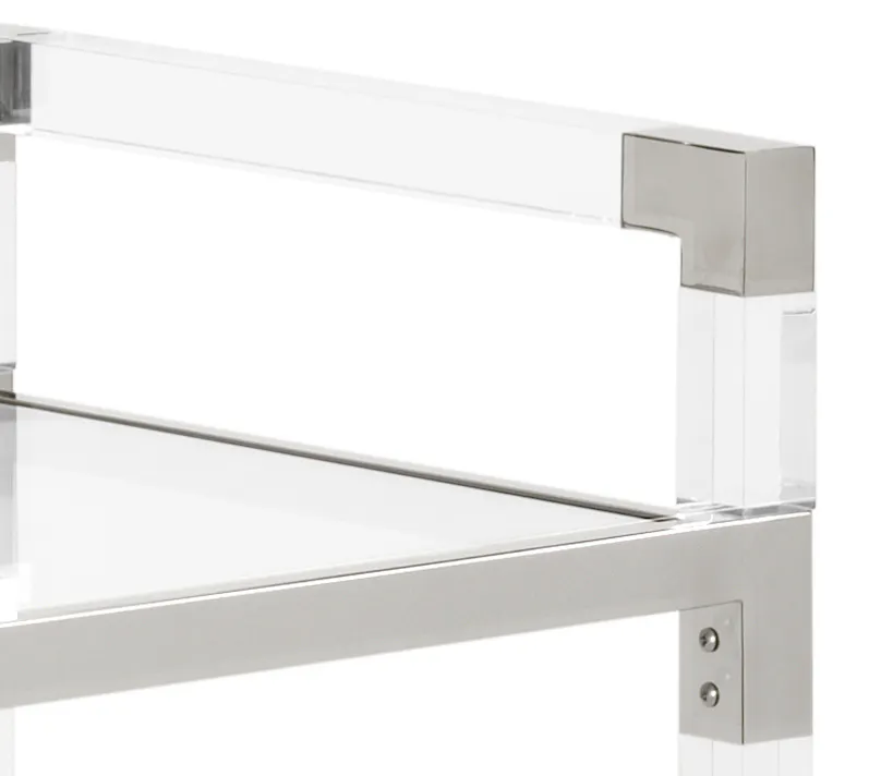 Chelsea House 384791 Acrylic Bar Cart Nickel Chelsea House 384791 Acrylic Bar Cart Nickel