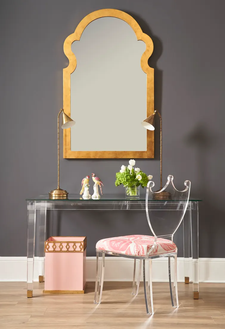 Chelsea House 384967 Acrylic Denver Desk Brass Chelsea House 384967 Acrylic Denver Desk Brass