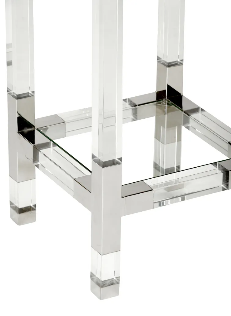 Chelsea House 385243 Chelsea Pedestal Clear/Silver Large Chelsea House 385243 Chelsea Pedestal Clear/Silver Large