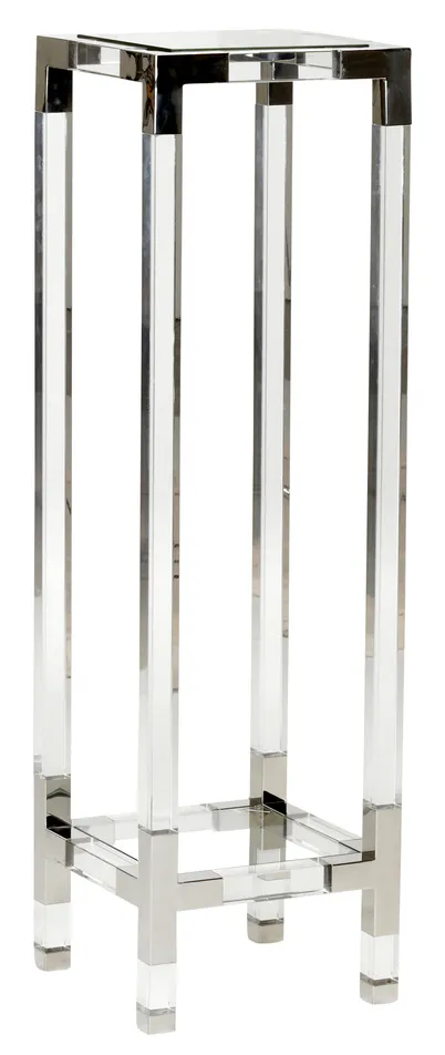 Chelsea House 385243 Chelsea Pedestal Clear/Silver Large Chelsea House 385243 Chelsea Pedestal Clear/Silver Large