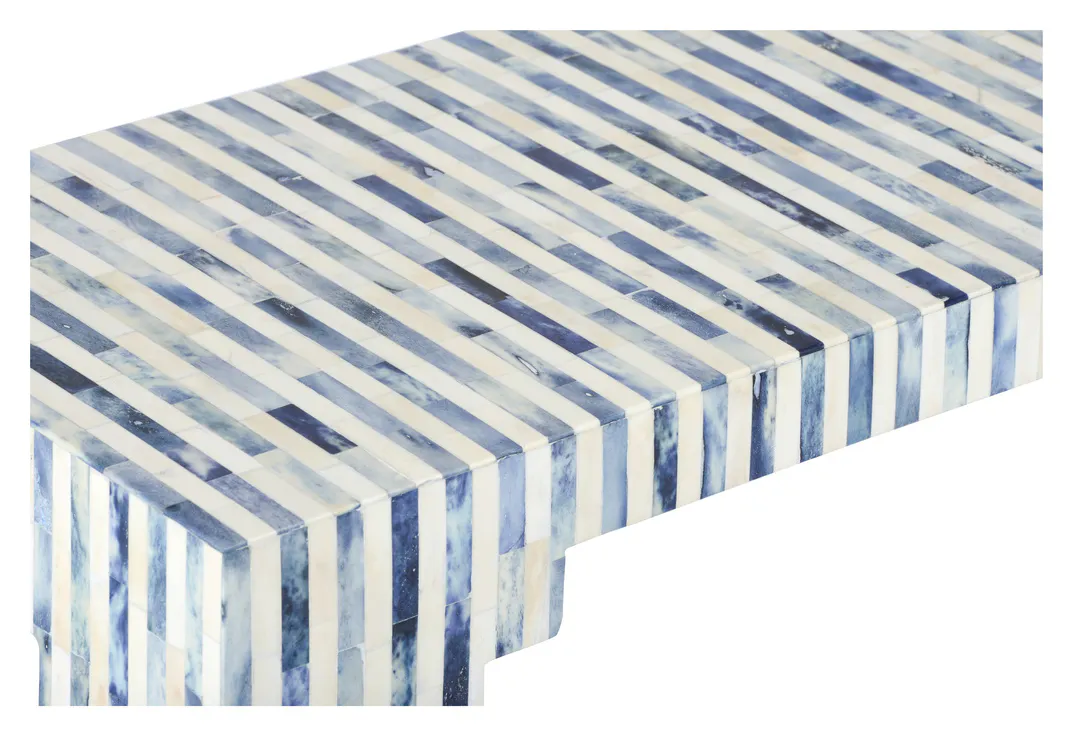 Chelsea House 385295 Bone Inlay Console - Blue Chelsea House 385295 Bone Inlay Console - Blue
