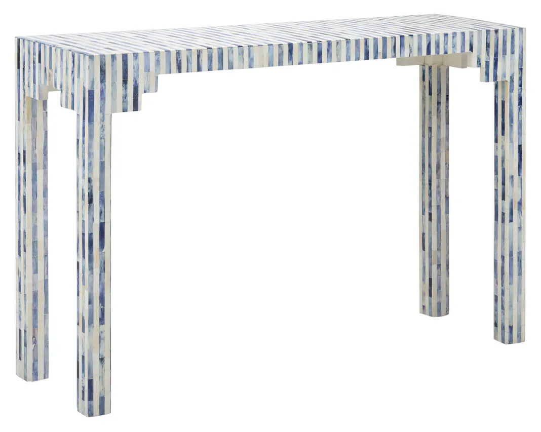 Chelsea House 385295 Bone Inlay Console - Blue Chelsea House 385295 Bone Inlay Console - Blue