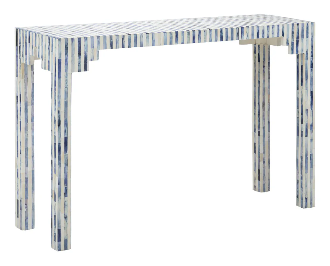 Chelsea House 385295 Bone Inlay Console - Blue Chelsea House 385295 Bone Inlay Console - Blue