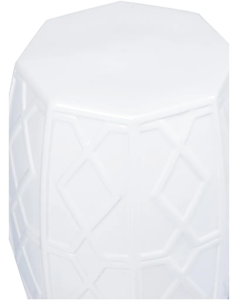 Chelsea House 385333 Andreu Garden Stool White Chelsea House 385333 Andreu Garden Stool White