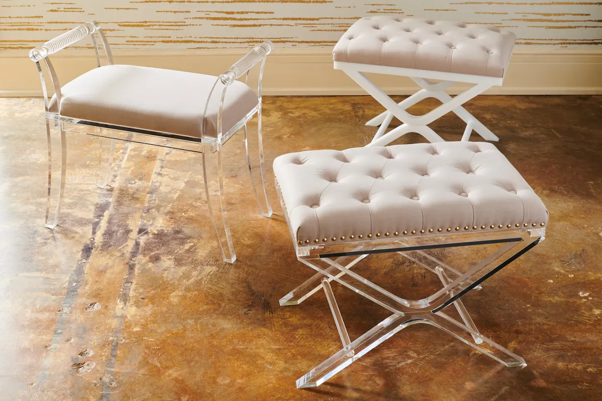 Chelsea House 385428 Soho Tufled Bench White Chelsea House 385428 Soho Tufled Bench White