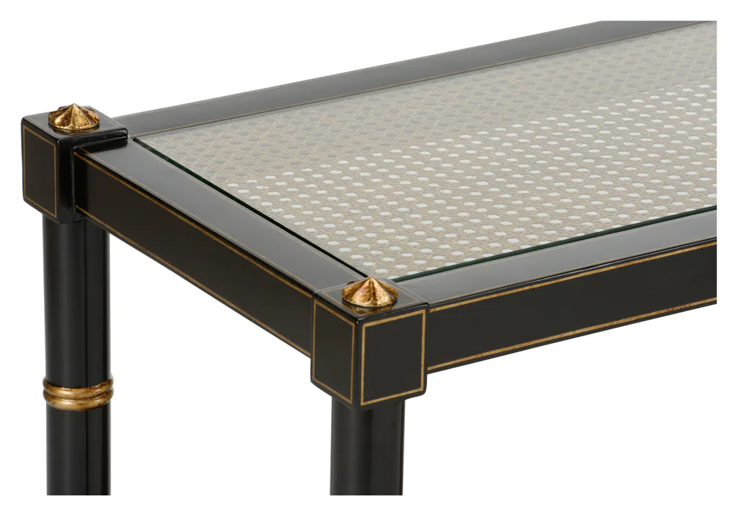Chelsea House 385699 Conner Cane Console Black Chelsea House 385699 Conner Cane Console Black