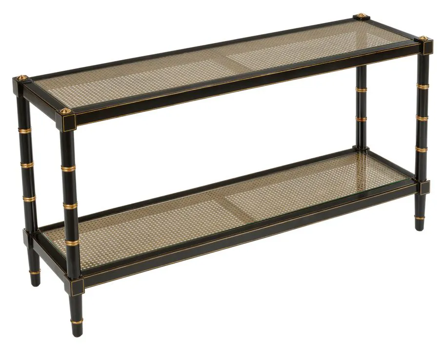 Chelsea House 385699 Conner Cane Console Black