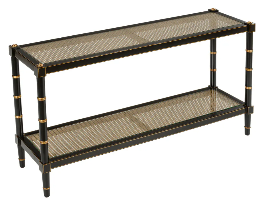 Chelsea House 385699 Conner Cane Console Black Chelsea House 385699 Conner Cane Console Black