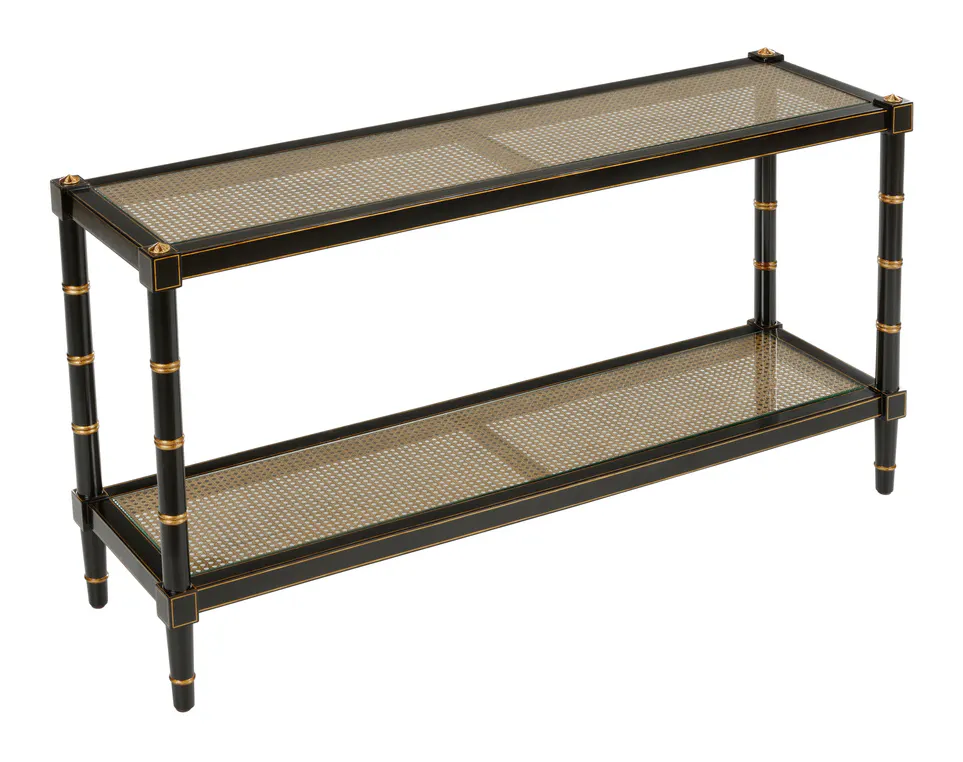 Chelsea House 385699 Conner Cane Console Black Chelsea House 385699 Conner Cane Console Black