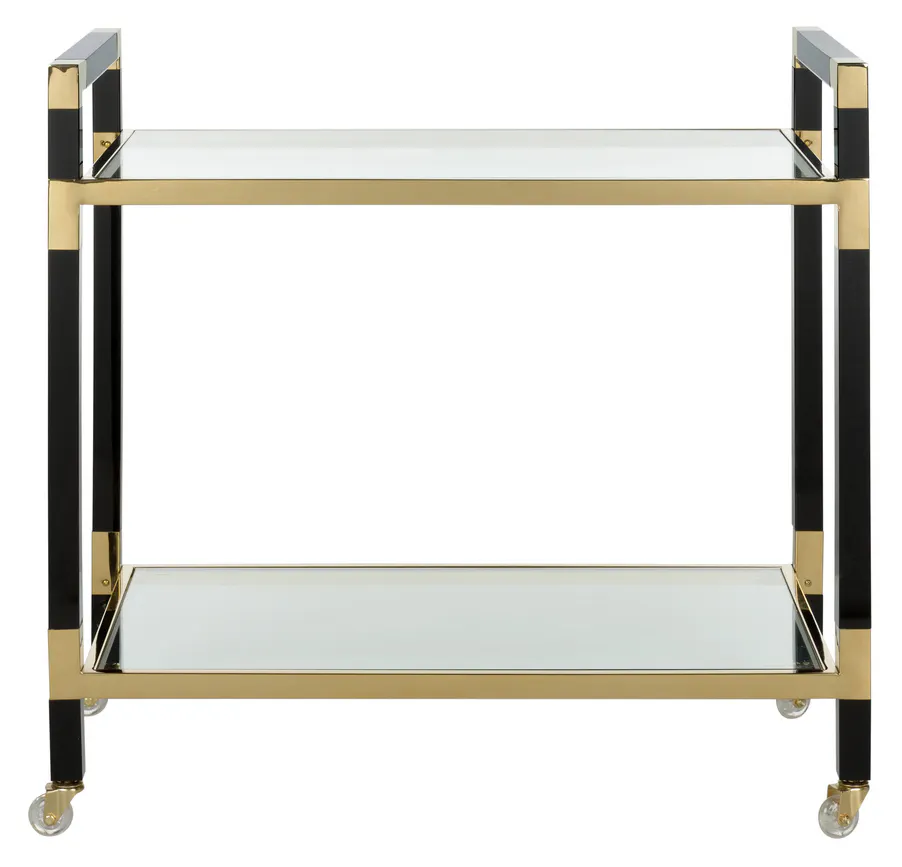 Chelsea House 385705 Acrylic Bar Cart Black/Brass Chelsea House 385705 Acrylic Bar Cart Black/Brass