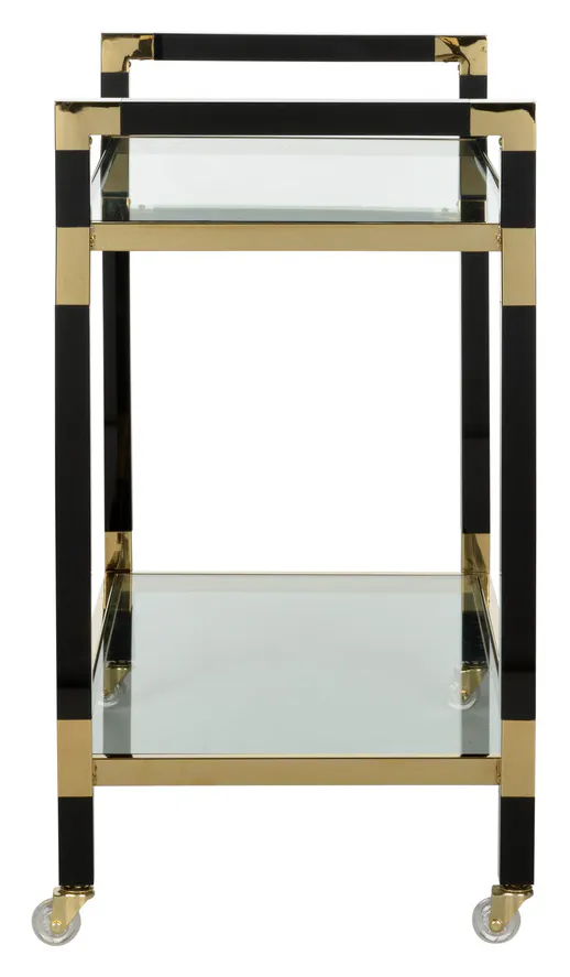 Chelsea House 385705 Acrylic Bar Cart Black/Brass Chelsea House 385705 Acrylic Bar Cart Black/Brass